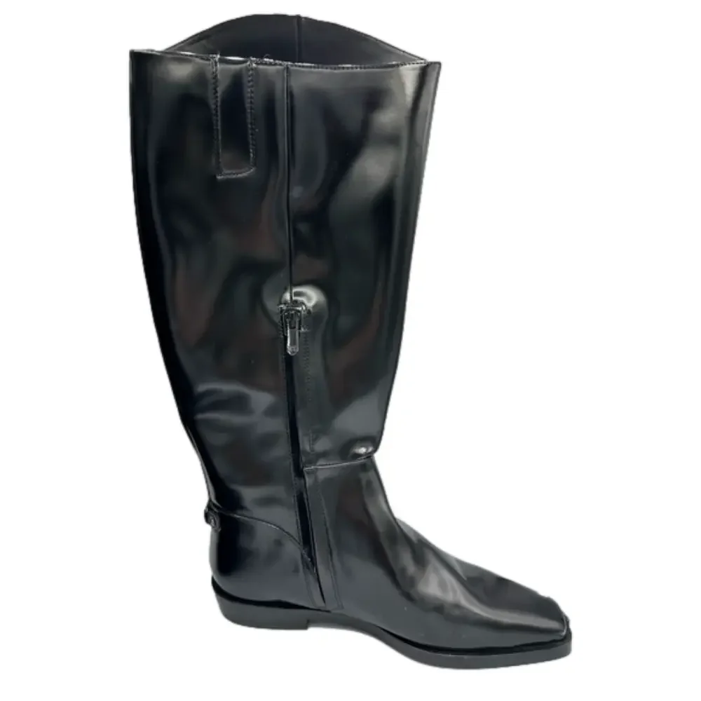 SAM EDELMAN Cesar Riding Boots women’s size 7.5 Black real & faux leather NWOB